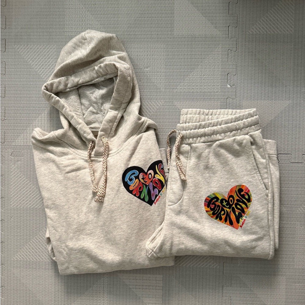 Scotch & Soda Light Heather Gray Sweatpants & Hoodie Matching Set